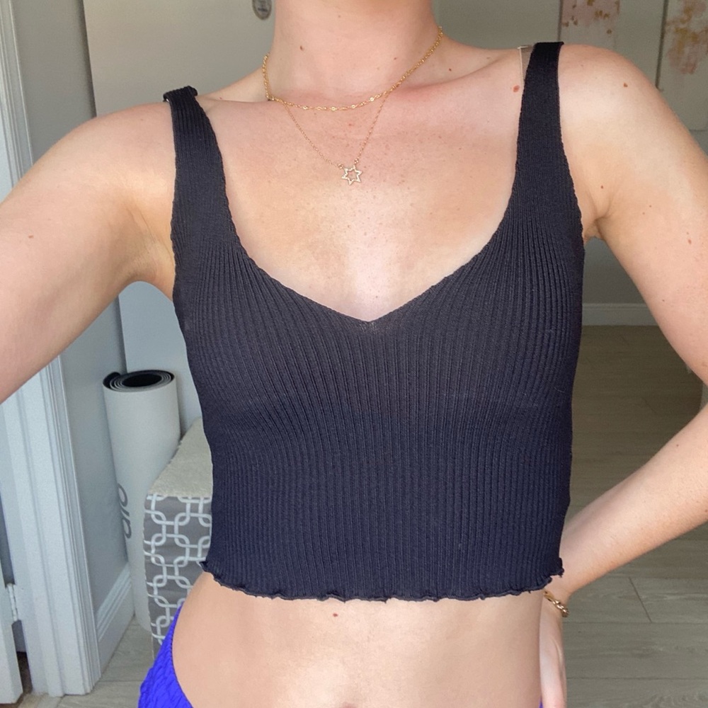 Princess Polly Cropped Black Tank
